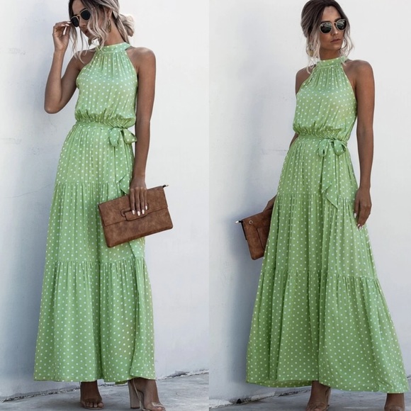 Boho gypsy dot halter maxi dress - Picture 4 of 4